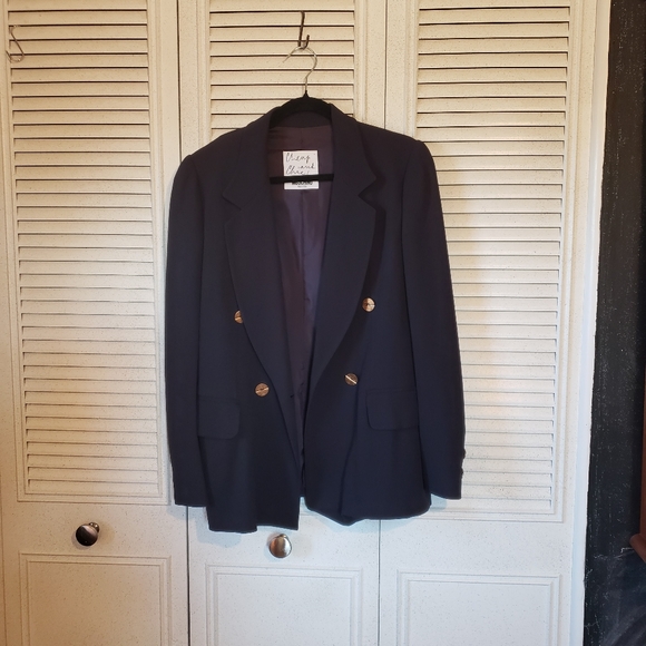 "Cheap and Chic" by Moschino Dbl-Breasted Navy Jacket 8ish - Picture 9 of 12